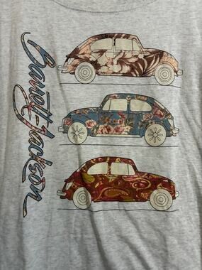 Barrett Jackson Floral Classic Car Graphic Long Sleeve T Shirt Gray Medium